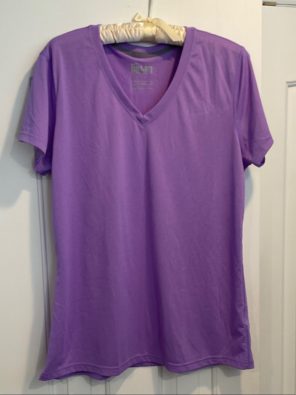 Nike Women's Dri Fit Purple V-Neck Short Sleeve Tee